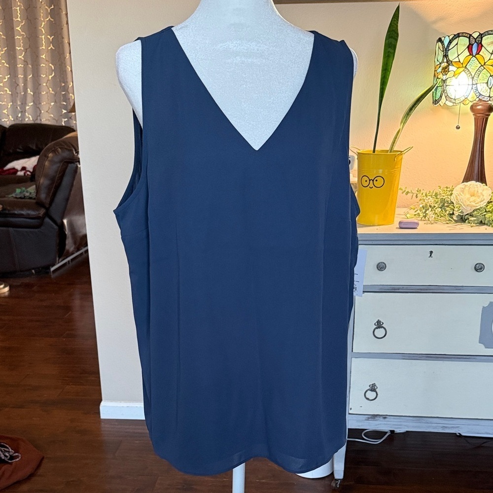 Nine West NWT Slate Blue Sleeveless Top, XXL